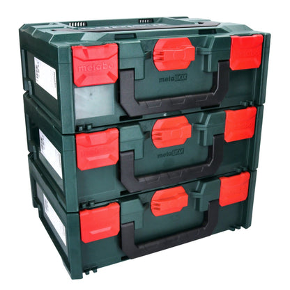 Metabo metaBOX 145 Set 3x System Werkzeug Koffer Stapelbar 396 x 296 x 145 mm - ohne Einlage - Toolbrothers