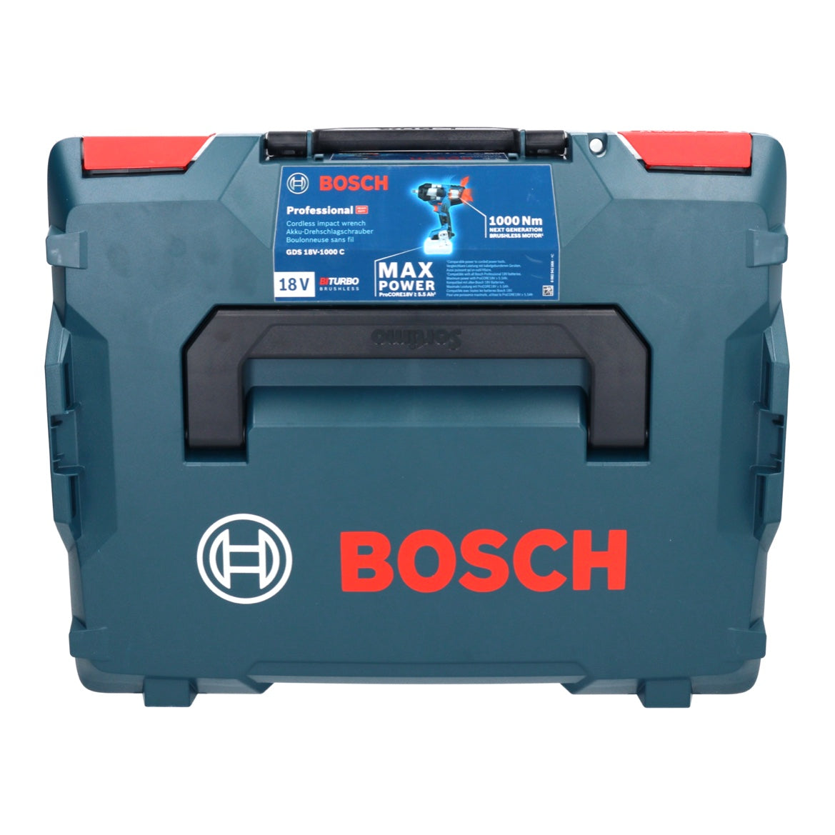 Bosch GDS 18V-1000 C Professional Akku Drehschlagschrauber 18 V 1000 Nm BITURBO Brushless + 2x ProCORE Akku 5,5 Ah + Ladegerät + GCY 42 Bluetooth Modul + L-Boxx - Toolbrothers