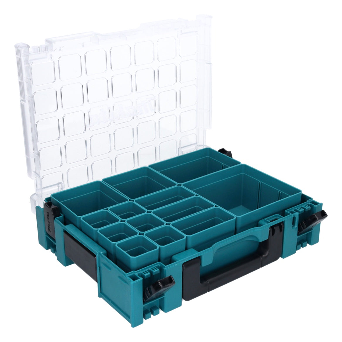 Makita MAKPAC 1 mallette de rangement pour petites pièces 395 x 295 x 110 mm (191X80-2) avec 13x insert de boîte