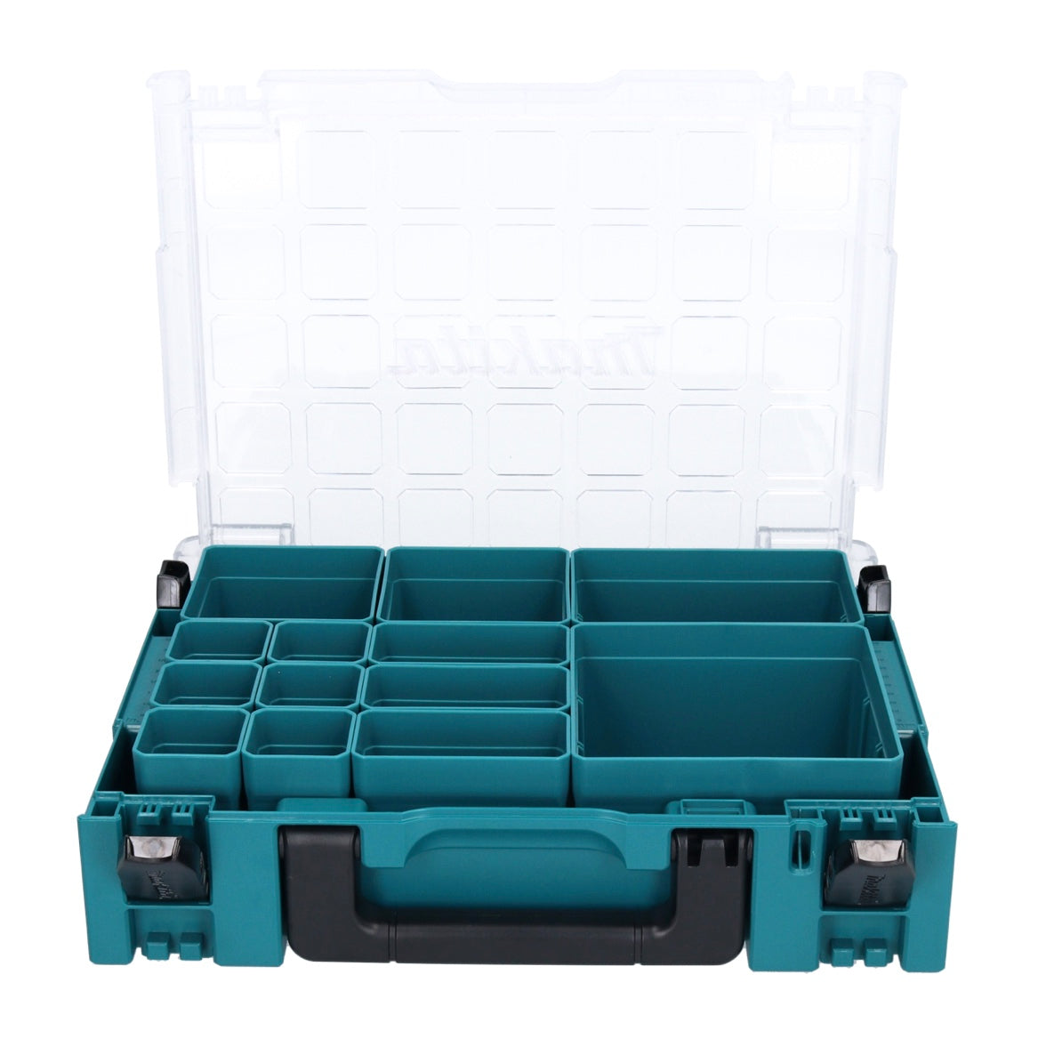 Makita MAKPAC 1 Organizer Kleinteilekoffer 395 x 295 x 110 mm ( 191X80-2 ) mit 13x Boxeinsatz