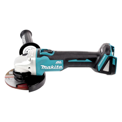 Meuleuse d'angle sur batterie Makita DGA 504 RFJ3 18 V 125 mm sans balais + 3 batteries 3,0 Ah + chargeur + 5 disques à tronçonner + Makpac