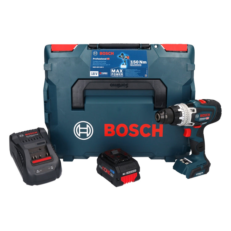 Bosch GSR 18V-150 C Professional Akku Bohrschrauber 18 V 150 Nm Biturbo Brushless + 1x ProCORE Akku 5,5 Ah + Ladegerät + L-Boxx - Toolbrothers