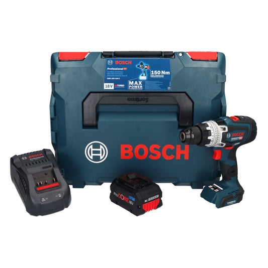 Bosch GSR 18V-150 C Professional Akku Bohrschrauber 18 V 150 Nm Biturbo Brushless + 1x ProCORE Akku 8,0 Ah + Ladegerät + L-Boxx