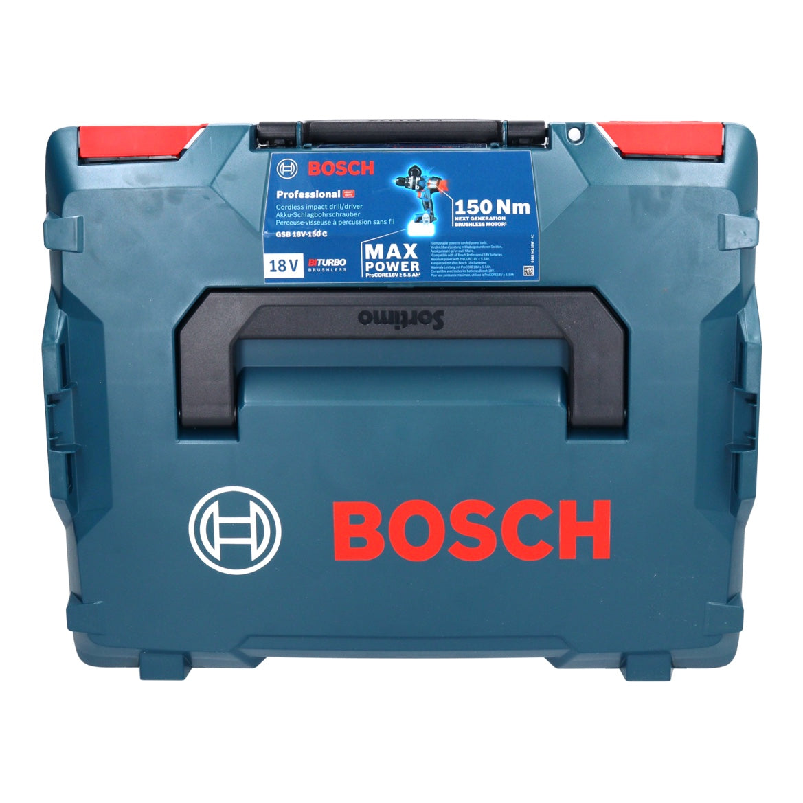 Bosch GSB 18V-150 C Professional Akku Schlagbohrschrauber 18 V 150 Nm Biturbo Brushless + 2x Akku 5,0 Ah + Ladegerät + L-Boxx