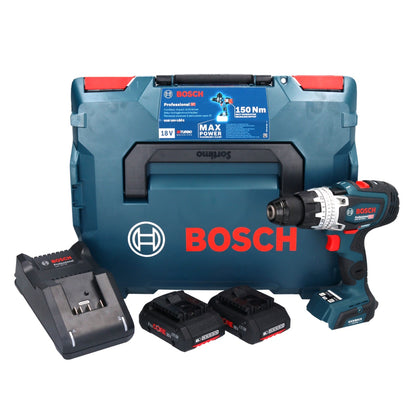 Bosch GSB 18V-150 C Professional perceuse à percussion sans fil 18 V 150 Nm Biturbo brushless + 2x batterie ProCORE 4,0 Ah + chargeur + L-Boxx