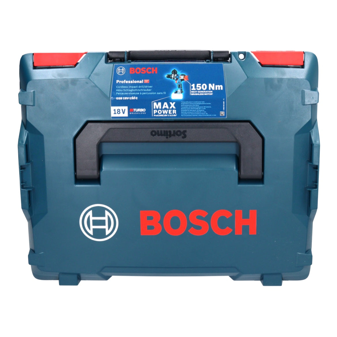 Bosch GSB 18V-150 C Professional perceuse à percussion sans fil 18 V 150 Nm Biturbo brushless + 1x batterie ProCORE 5,5 Ah + chargeur + L-Boxx