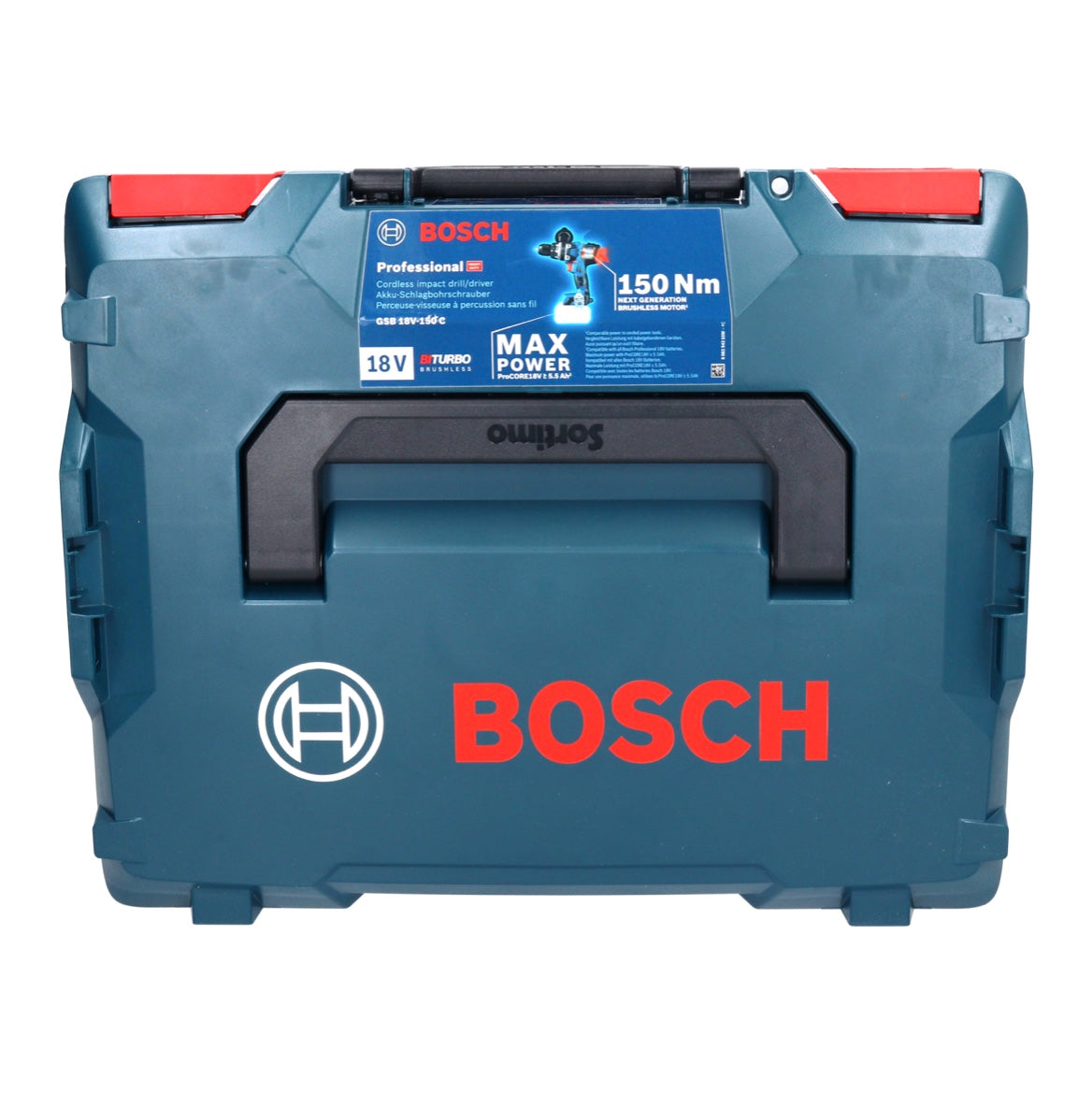 Bosch GSB 18V-150 C Professional Akku Schlagbohrschrauber 18 V 150 Nm Biturbo Brushless + 1x ProCORE Akku 8,0 Ah + Ladegerät + L-Boxx