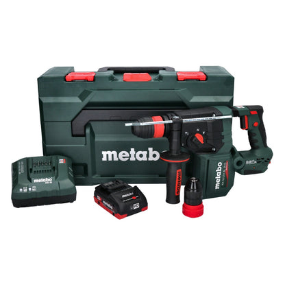 Marteau perforateur sur batterie Metabo KH 18 LTX BL 28 Q 18 V 3 J SDS plus sans balais + 1 batterie 4,0 Ah + chargeur + métaBOX