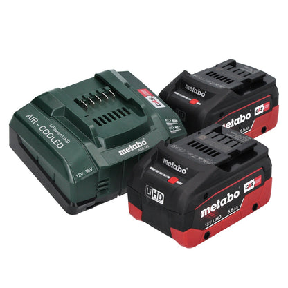 Marteau perforateur sur batterie Metabo KH 18 LTX BL 28 Q 18 V 3 J SDS plus brushless + 2x batterie 5,5 Ah + chargeur + métaBOX (601715660)