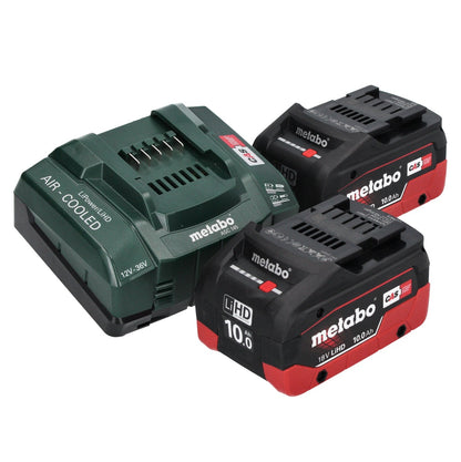 Marteau perforateur sur batterie Metabo KH 18 LTX BL 28 Q 18 V 3 J SDS plus brushless + 2x batterie 10,0 Ah + chargeur + métaBOX