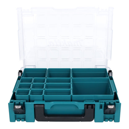 Makita MAKPAC 1 Organizer Set 2x mallette pour petites pièces 395 x 295 x 110 mm (2x 191X80-2) avec 13x insert de boîte