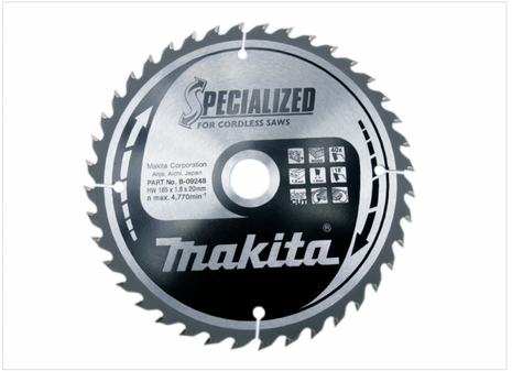 Makita spezialisiertes Säge Blatt B-09248 165 x 20 mm - Toolbrothers