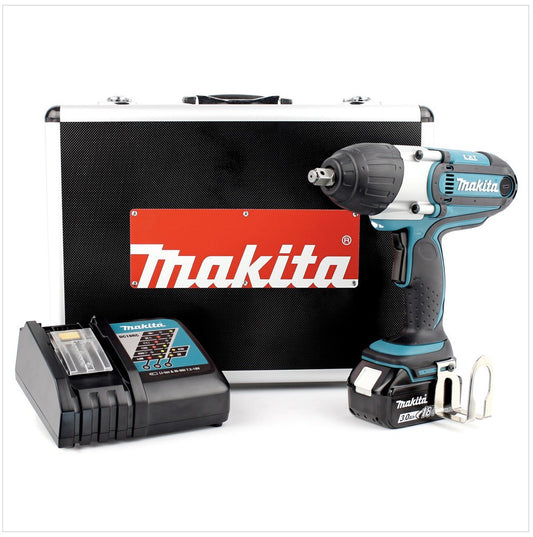 Makita DTW 450 RF1E 18V Li-ion Akku-Schlagschrauber + 1x Makita BL1830 B Akku + DC18RC Lader + Alu universal Koffer - Toolbrothers