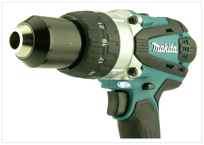 Makita BHP 458 18 V Li-Ion Akku Schlagbohrschrauber + 1x Makita BL1830 B Akku + DC18RC Lader + Alu universal Koffer - Toolbrothers