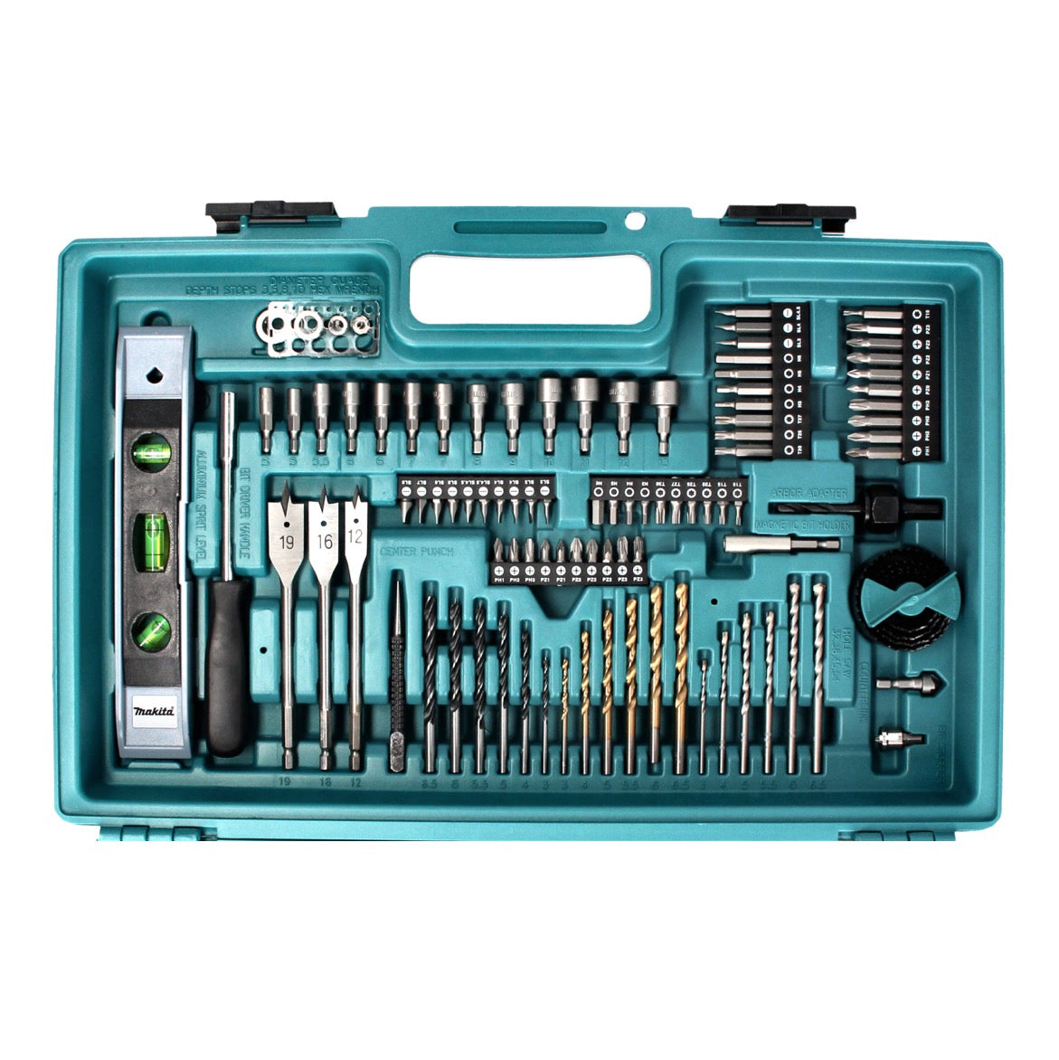 Makita DHP 482 STX5W Akku Schlagbohrschrauber 18 V 62 Nm weiß + 1x Akku 5,0 Ah + Ladegerät + 101 tlg. Zubehör Set + Koffer - Toolbrothers