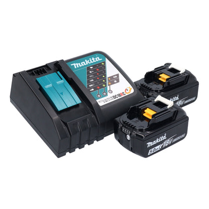 Makita DLX 2289 TJ Combo Kit 18 V avec perceuse sans fil DDF 485 + clé à chocs sans fil DTD 153 + 2 batteries 5,0 Ah + chargeur + Makpac