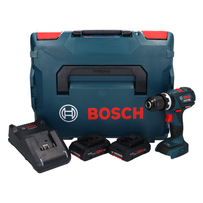 Bosch GSB 18V-60 C Perceuse à percussion sans fil professionnelle 18 V 60 Nm sans balais + 2x batterie ProCORE 4,0 Ah + chargeur + L-Boxx