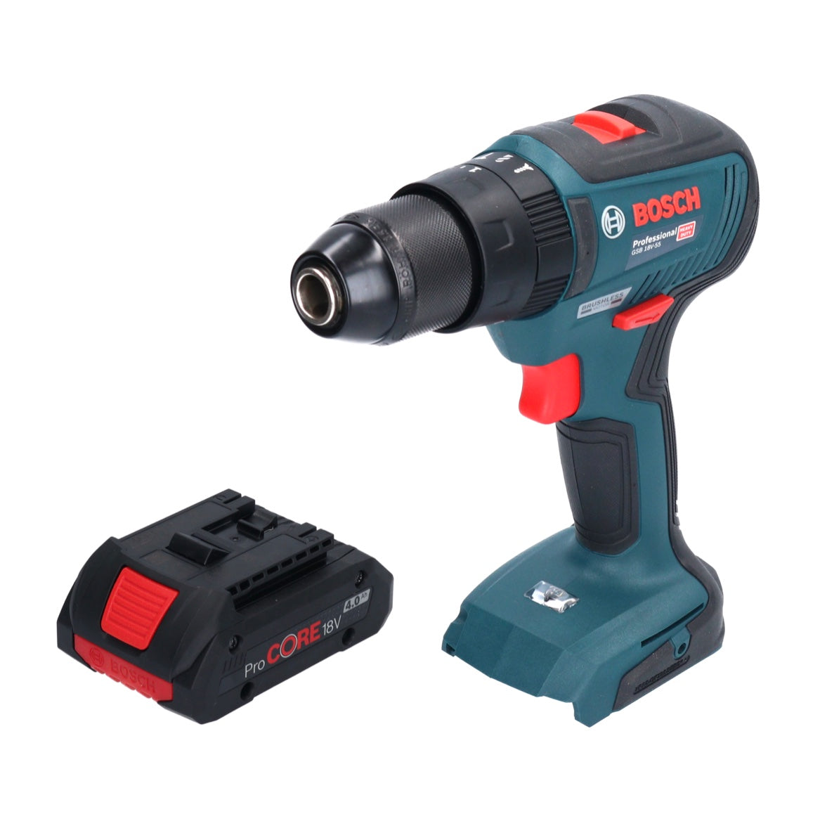 Bosch GSB 18V-55 Professional Akku Schlagbohrschrauber 18 V 55 Nm Brushless + 1x ProCORE Akku 4,0 Ah - ohne Ladegerät - Toolbrothers