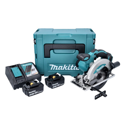 Makita DSS 610 RFJ scie circulaire sur batterie 18 V 165 mm + 2x batteries 3,0 Ah + chargeur + Makpac