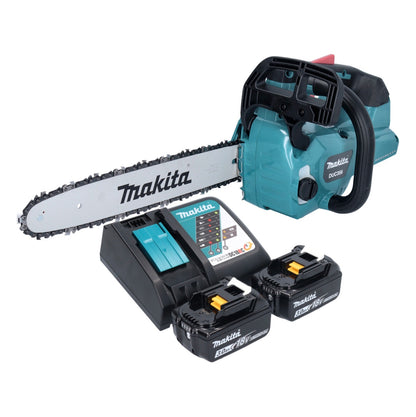 Tronçonneuse à batterie Makita DUC 356 RFB 36 V (2x 18 V) 35 cm sans balais + 2x batterie 3,0 Ah + chargeur