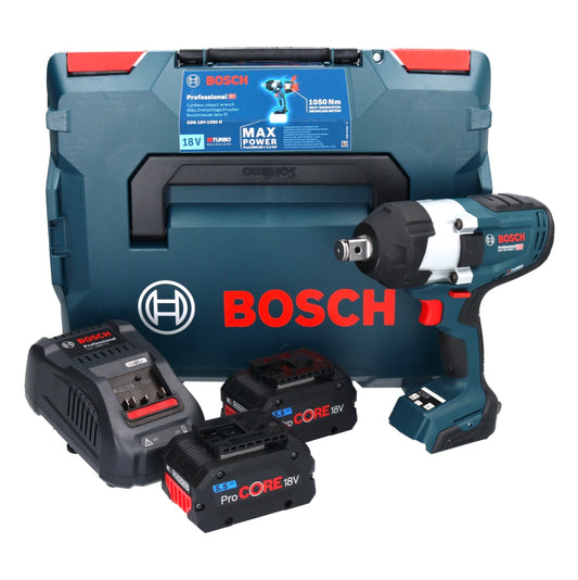 Bosch GDS 18V-1050 H  Akku Drehschlagschrauber 18 V 1050 Nm 3/4" Biturbo Brushless + 2x ProCORE Akku 5,5 Ah + Ladegerät + L-Boxx ( 06019J8503 )