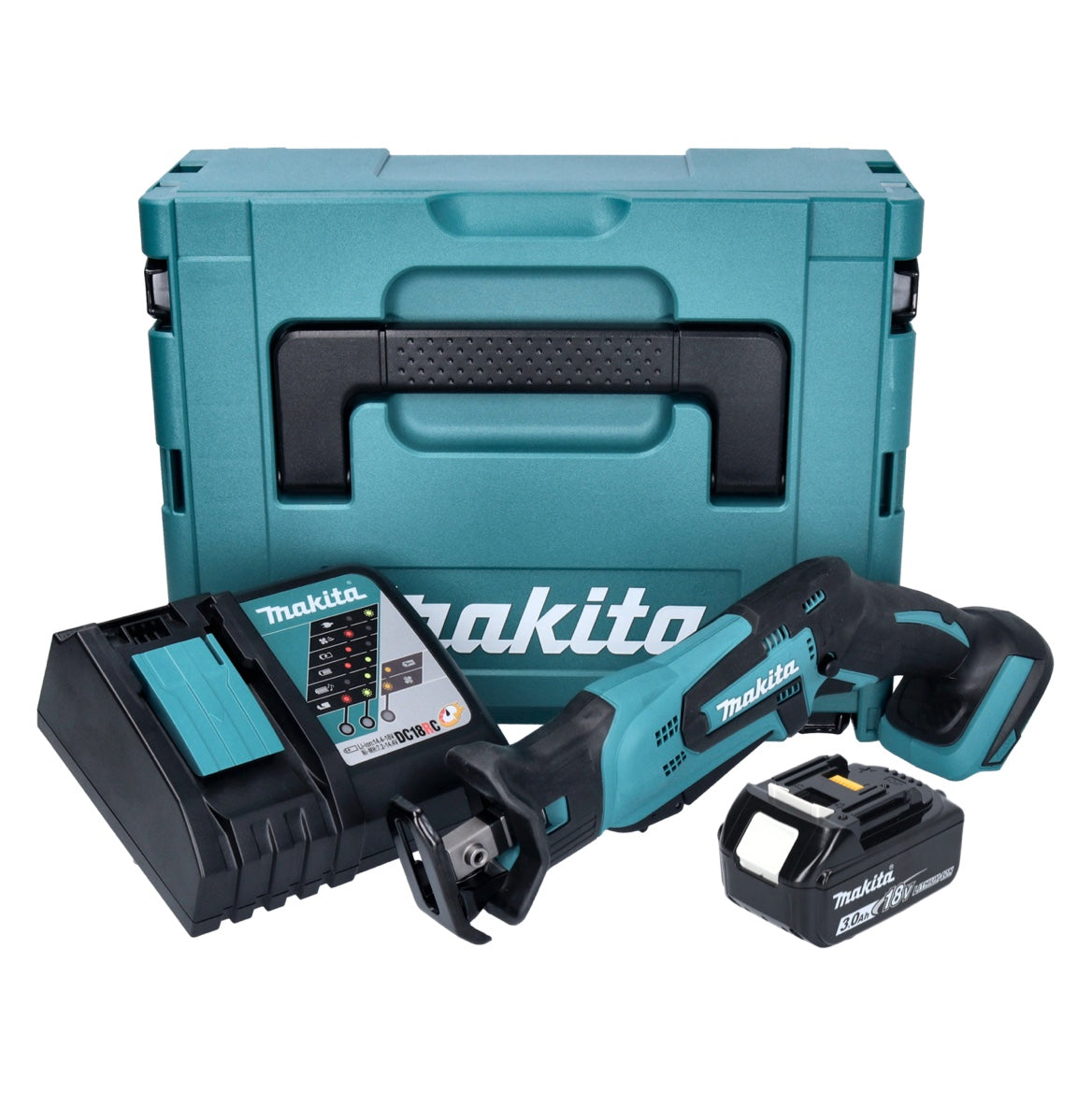 Makita DJR 185 RF1J batterie scie sabre Recipro 18 V + 1x batterie 3,0 Ah + chargeur + Makpac