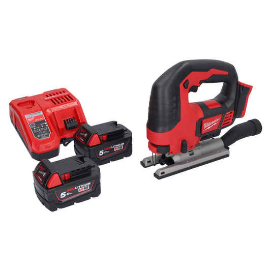 Scie sauteuse à batterie Milwaukee M18 BJS-502 18 V + 2x batteries 5,0 Ah + chargeur