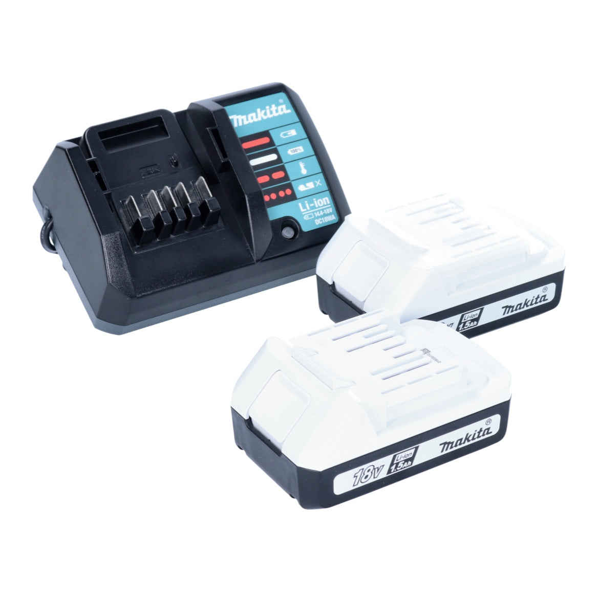 Makita DF 488 DWE10 perceuse-visseuse sans fil 18 V 42 Nm série G + 2 batteries 1,5 Ah + chargeur + jeu de 101 embouts + mallette