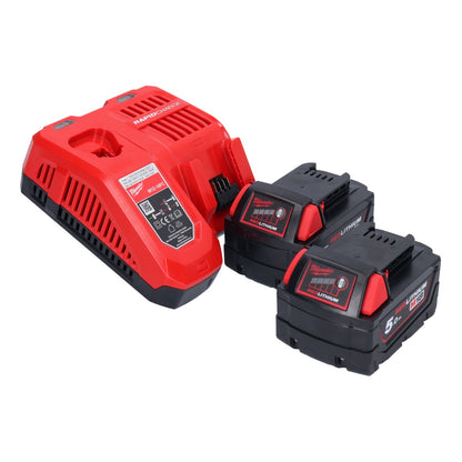 Milwaukee M18 BBL-502 Akku Gebläse 18 V + 2x Akku 5,0 Ah + Ladegerät