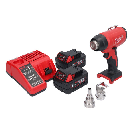 Souffleur à air chaud sur batterie Milwaukee M18 BHG-602 18 V 470 °C + 2x batteries 6,0 Ah + chargeur