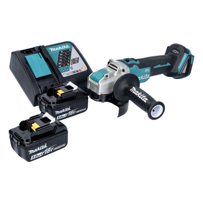 Makita DGA 521 RTX1 Meuleuse d'angle sur batterie 18 V 125 mm X-LOCK brushless + 2x batteries 5,0 Ah + chargeur