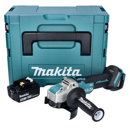 Makita DGA 521 T1X1J Meuleuse d'angle sur batterie 18 V 125 mm X-LOCK Brushless + 1x batterie 5,0 Ah + Makpac - sans chargeur