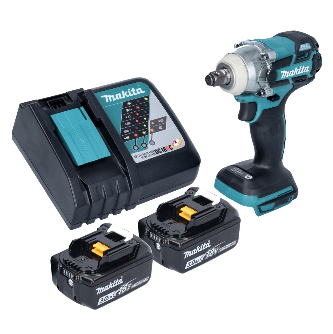 Makita DTW 285 RF Akku Schlagschrauber 18 V 280 Nm 1/2" Brushless + 2x Akku 3,0 Ah + Ladegerät