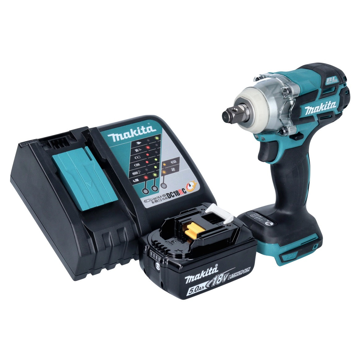 Makita DTW 285 RT1 clé à chocs sans fil 18 V 280 Nm 1/2" sans balai + 1x batterie 5,0 Ah + chargeur