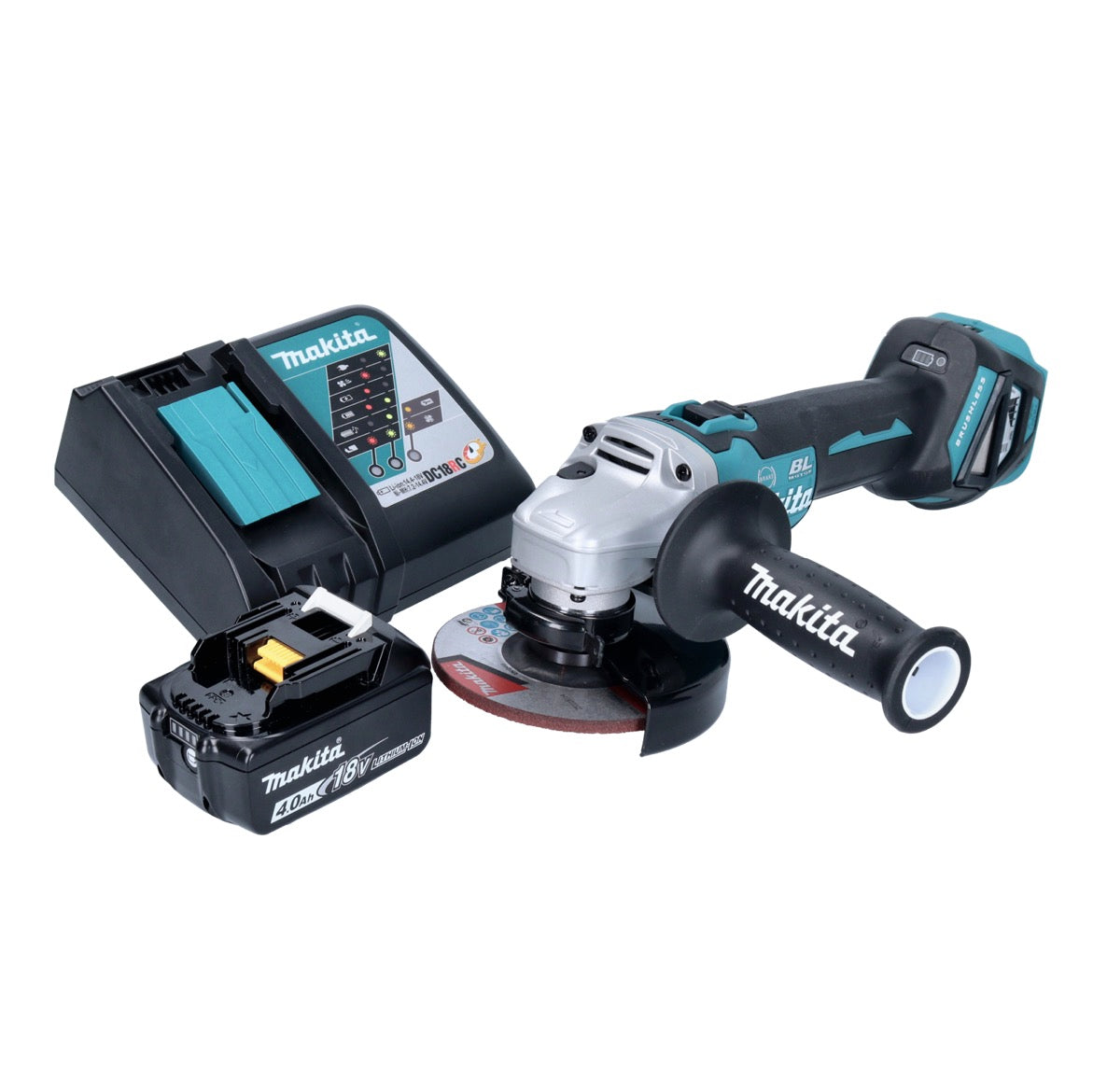 Makita DGA 513 RM1 Akku Winkelschleifer 18 V 125 mm Brushless + 1x Akku 4,0 Ah + Ladegerät