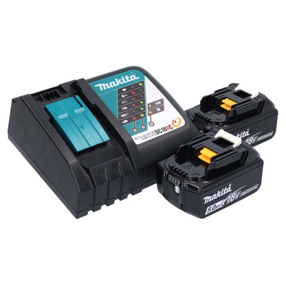 Makita DGA 513 RT Meuleuse d'angle sur batterie 18 V 125 mm sans balais + 2x batteries 5,0 Ah + chargeur