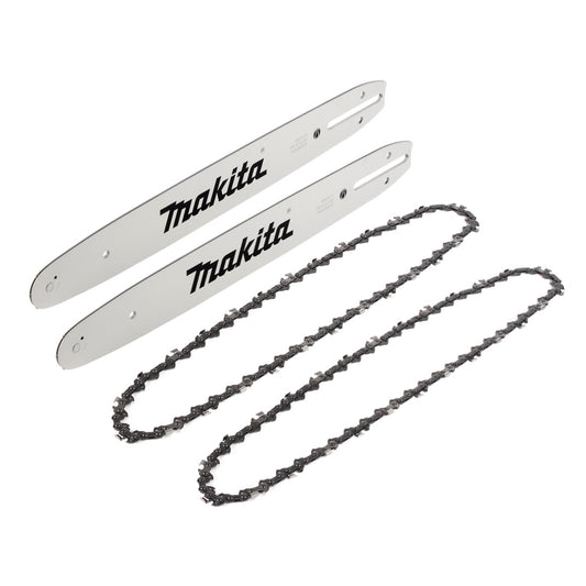 Barre de scie Makita 35 cm 1,1 mm 3/8" épée de guide-chaîne 2 pièces + 2x chaîne de scie Makita 35 cm 1,1 mm 3/8"