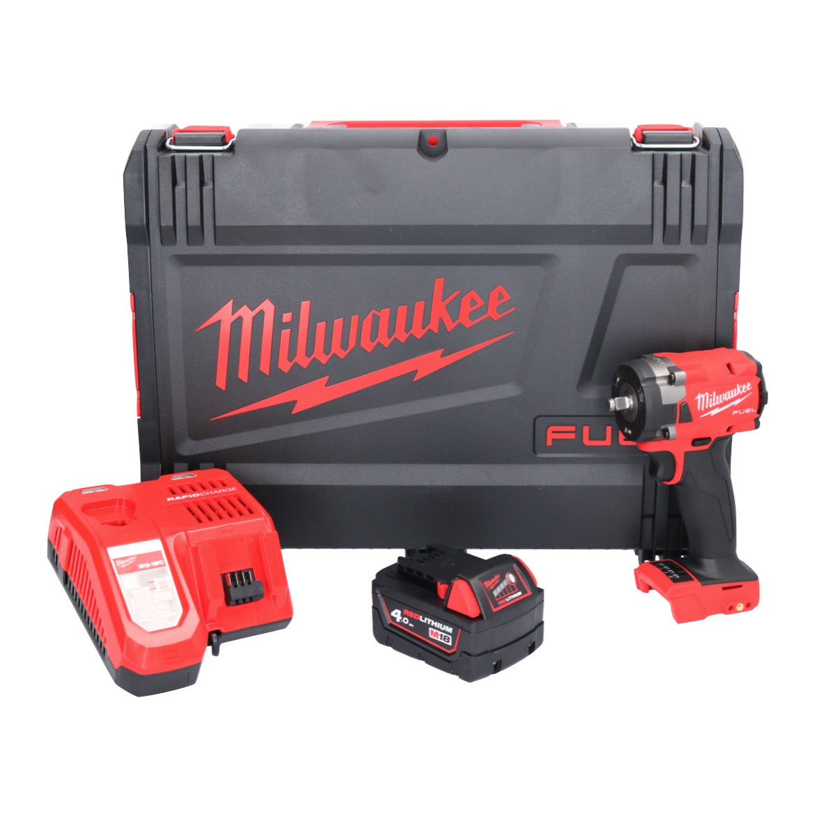 Clé à chocs sans fil Milwaukee M18 FIW2F38-401X 18 V 339 Nm 3/8" brushless + 1x batterie 4,0 Ah + chargeur + boîtier HD