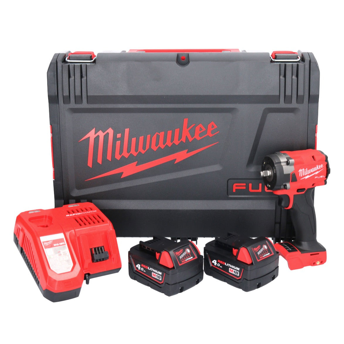 Clé à chocs sans fil Milwaukee M18 FIW2F38-402X 18 V 339 Nm 3/8" brushless + 2x batterie 4,0 Ah + chargeur + boîtier HD