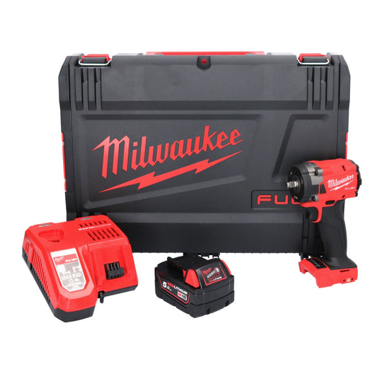 Clé à chocs sans fil Milwaukee M18 FIW2F38-501X 18 V 339 Nm 3/8" brushless + 1x batterie 5,0 Ah + chargeur + boîtier HD