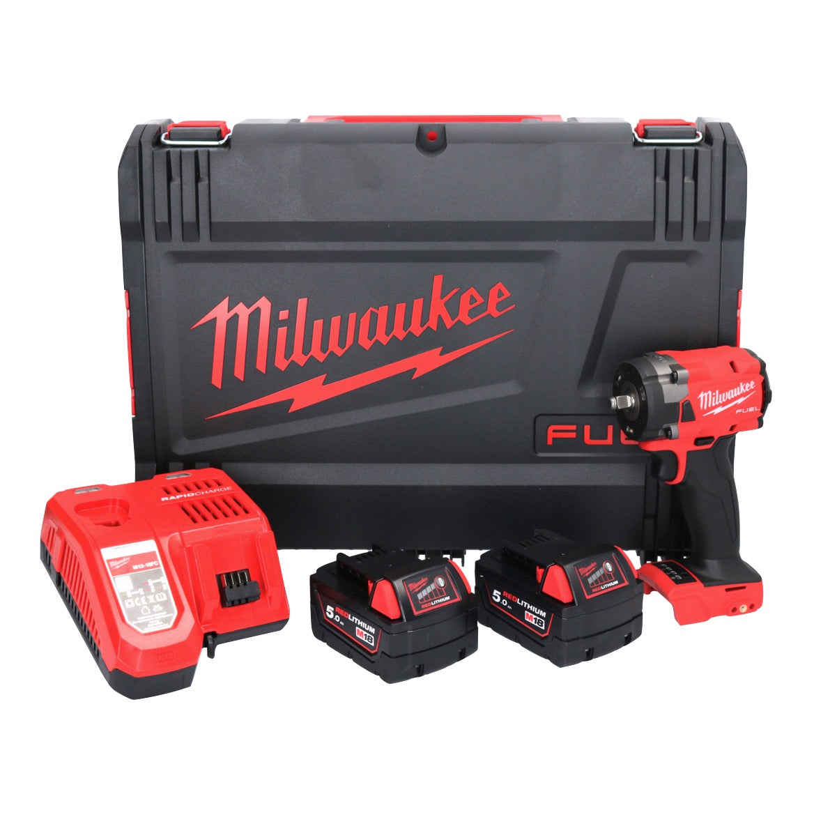 Milwaukee M18 FIW2F38-502X Akku Schlagschrauber 18 V 339 Nm 3/8 " Brushless + 2x Akku 5,0 Ah + Ladegerät + HD Box