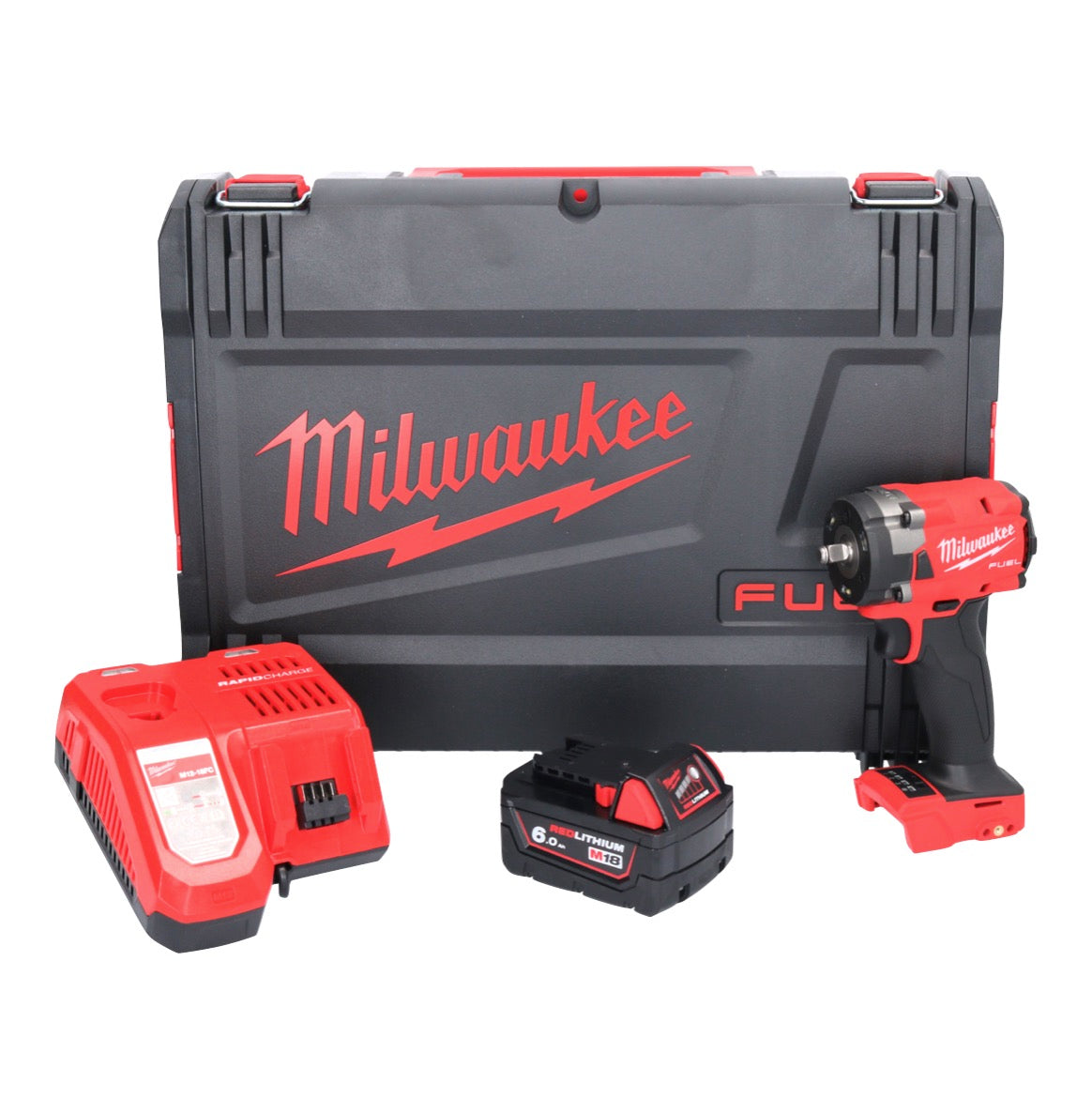 Milwaukee M18 FIW2F38-601X Akku Schlagschrauber 18 V 339 Nm 3/8 " Brushless + 1x Akku 6,0 Ah + Ladegerät + HD Box