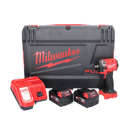 Clé à chocs sans fil Milwaukee M18 FIW2F38-602X 18 V 339 Nm 3/8" brushless + 2x batterie 6,0 Ah + chargeur + boîtier HD