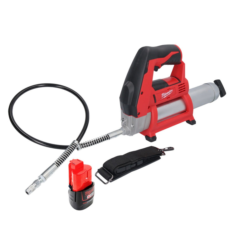 Milwaukee M12 GG-201 Akku Fettpresse 12 V 562 bar + 1x Akku 2,0 Ah - ohne Ladegerät - Toolbrothers