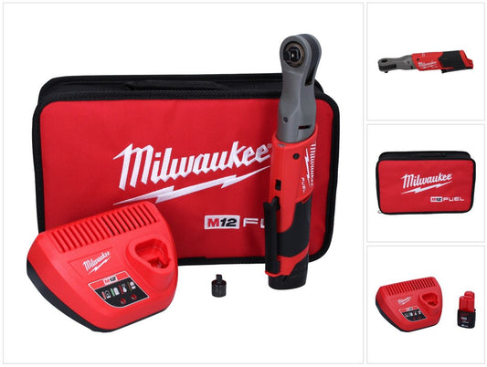 Cliquet à batterie Milwaukee M12 FIR38-201B 12 V 75 Nm 3/8" (4933459799) sans balais + 1x batterie 2,0 Ah + chargeur + sac