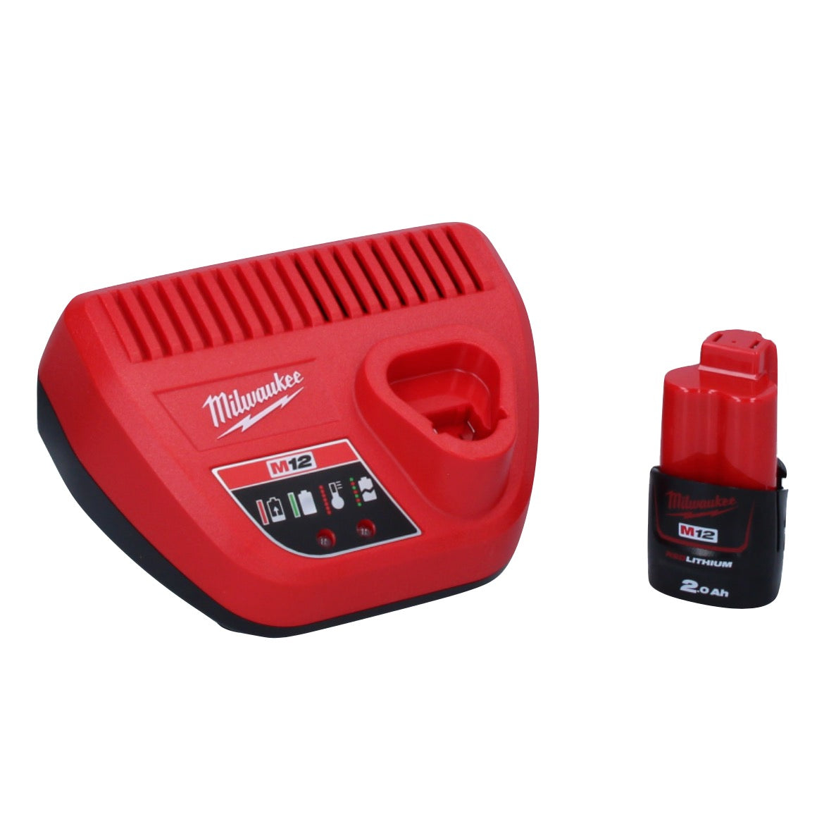 Cliquet à batterie Milwaukee M12 FIR38-201B 12 V 75 Nm 3/8" (4933459799) sans balais + 1x batterie 2,0 Ah + chargeur + sac