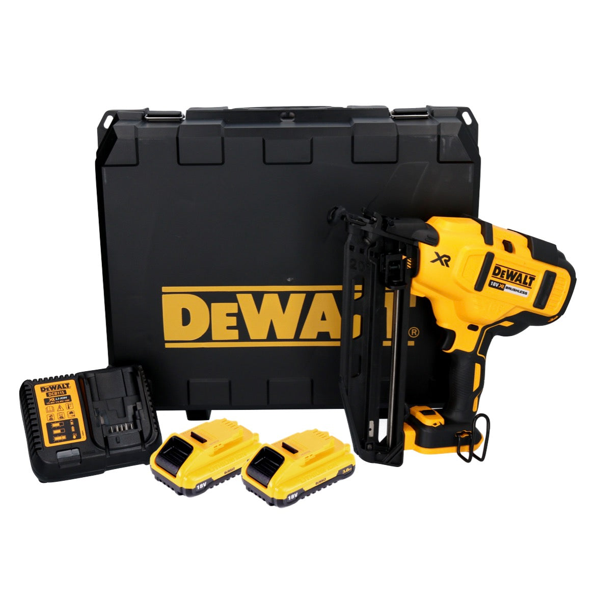 DeWalt DCN 660 L2 Akku Nagler 18V 32-63 mm Brushless + 2x Akku 3,0 Ah + Ladegerät + Koffer