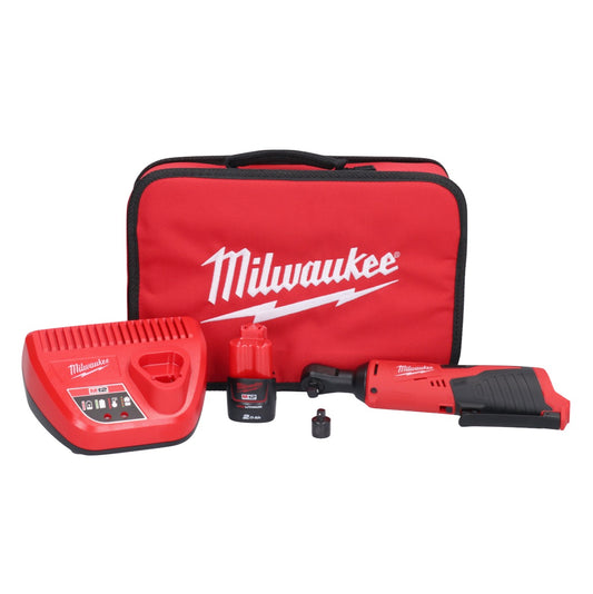 Cliquet à batterie Milwaukee M12 IR-201B 12 V 47 Nm 3/8" + 1x batterie 2,0 Ah + chargeur + sac (4933441720)