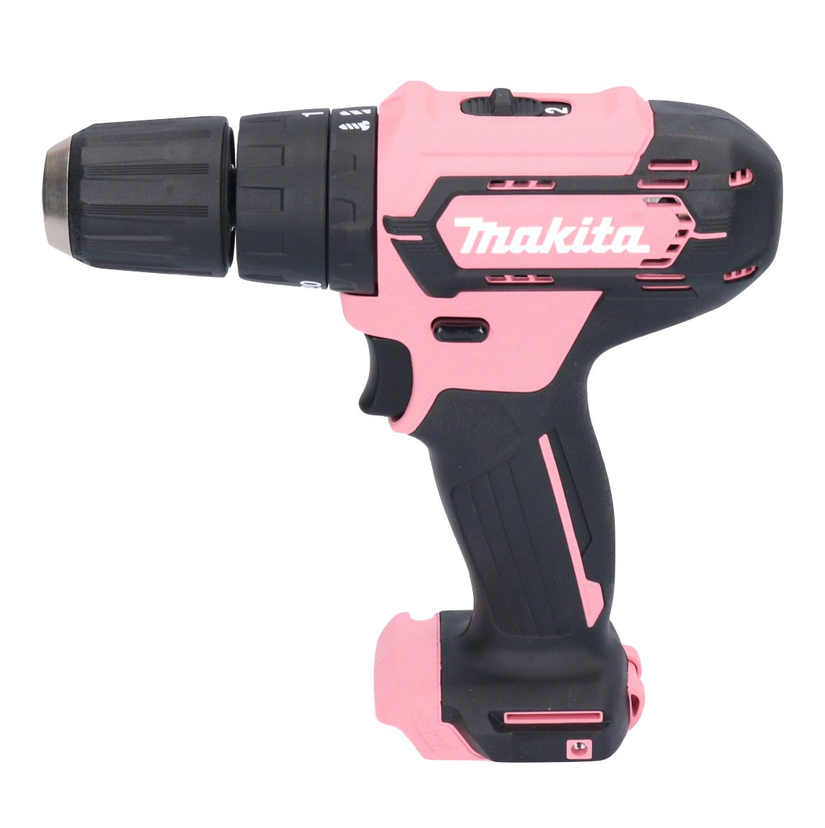 Makita HP 333 DSAP Akku Schlagbohrschrauber 12 V 30 Nm rosa + 1x Akku 2,0 Ah + Ladegerät + Holster + Koffer