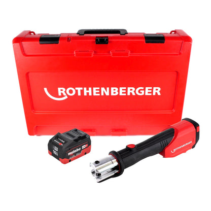 Presseuse à batterie Rothenberger ROMAX 4000 électro-hydraulique 18 V + 1x batterie 10,0 Ah CAS + mallette - sans chargeur